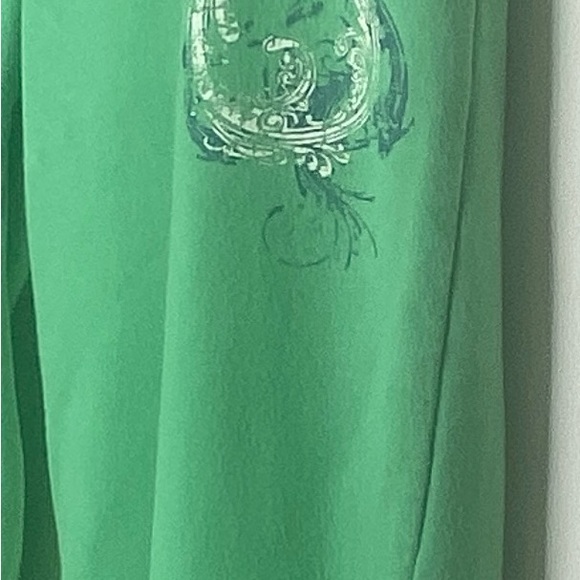 Mike’s Women’s Capri Sweatpants M Green White Paisley w/90 On Leg No Drawstring - Picture 5 of 10